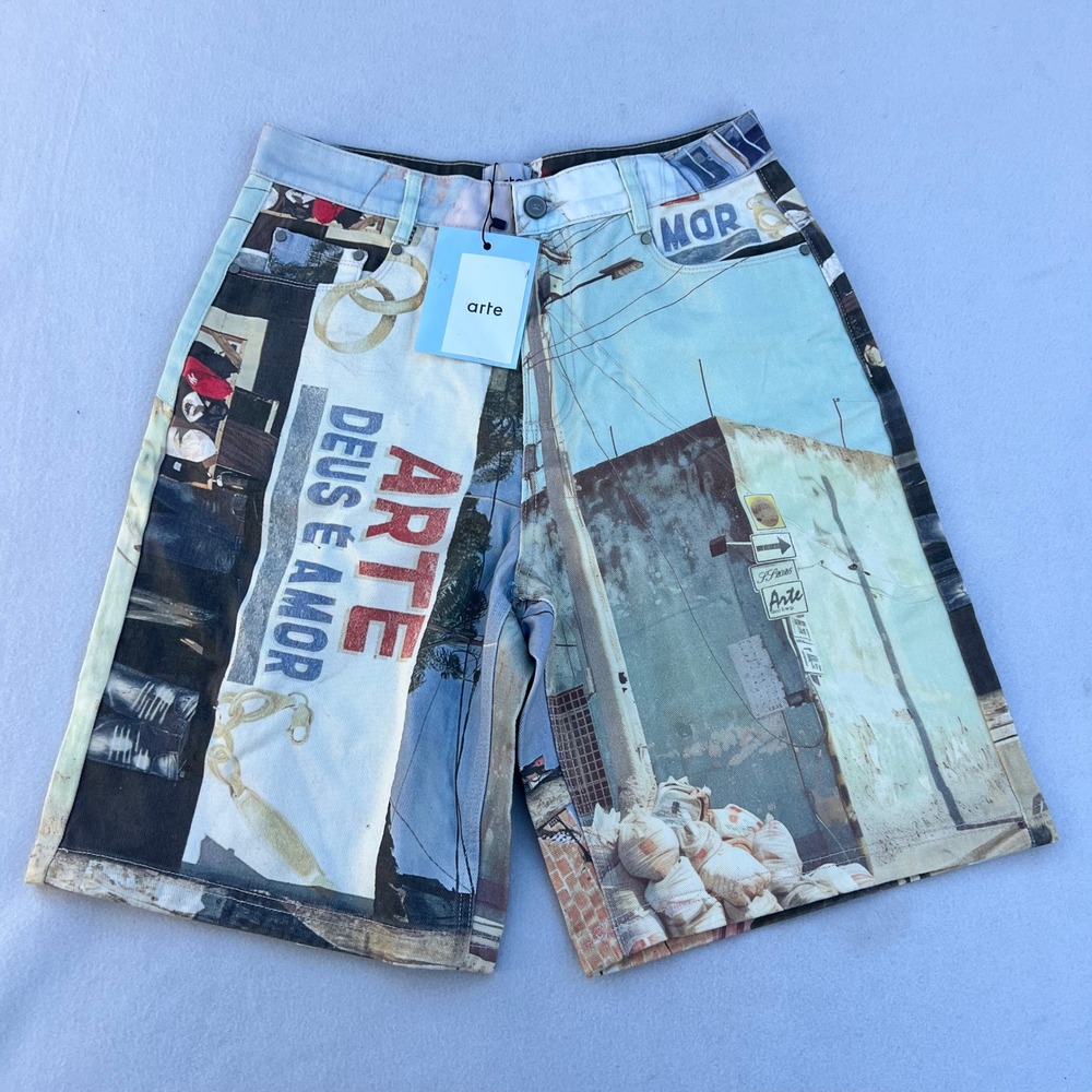 Arte SS25-068SHO Photo Allover‎ Shorts Multi Colour Size 30 Men's